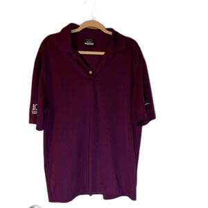 Nike Golf Shirt L Polo Dri Fit Purple Athleisure Embroidred Logo*Keystone Food